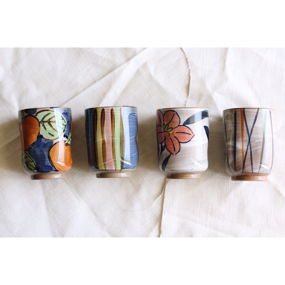 🎉 Host Pick 🎉 Set of 4 Painted Ceramic Cups